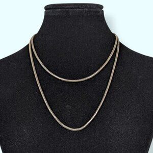 (2/$20) Dark Silver Tone Snake Chain